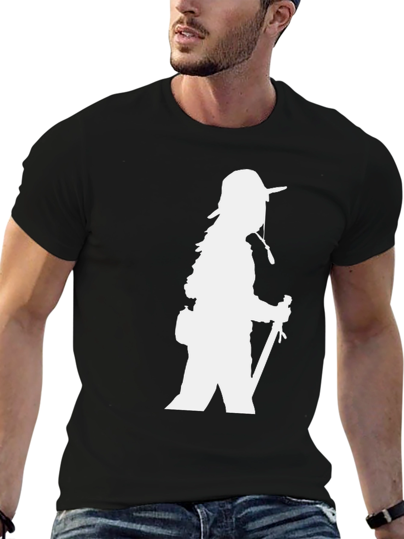 Hiking Silhouette Graphic T-Shirt - Black