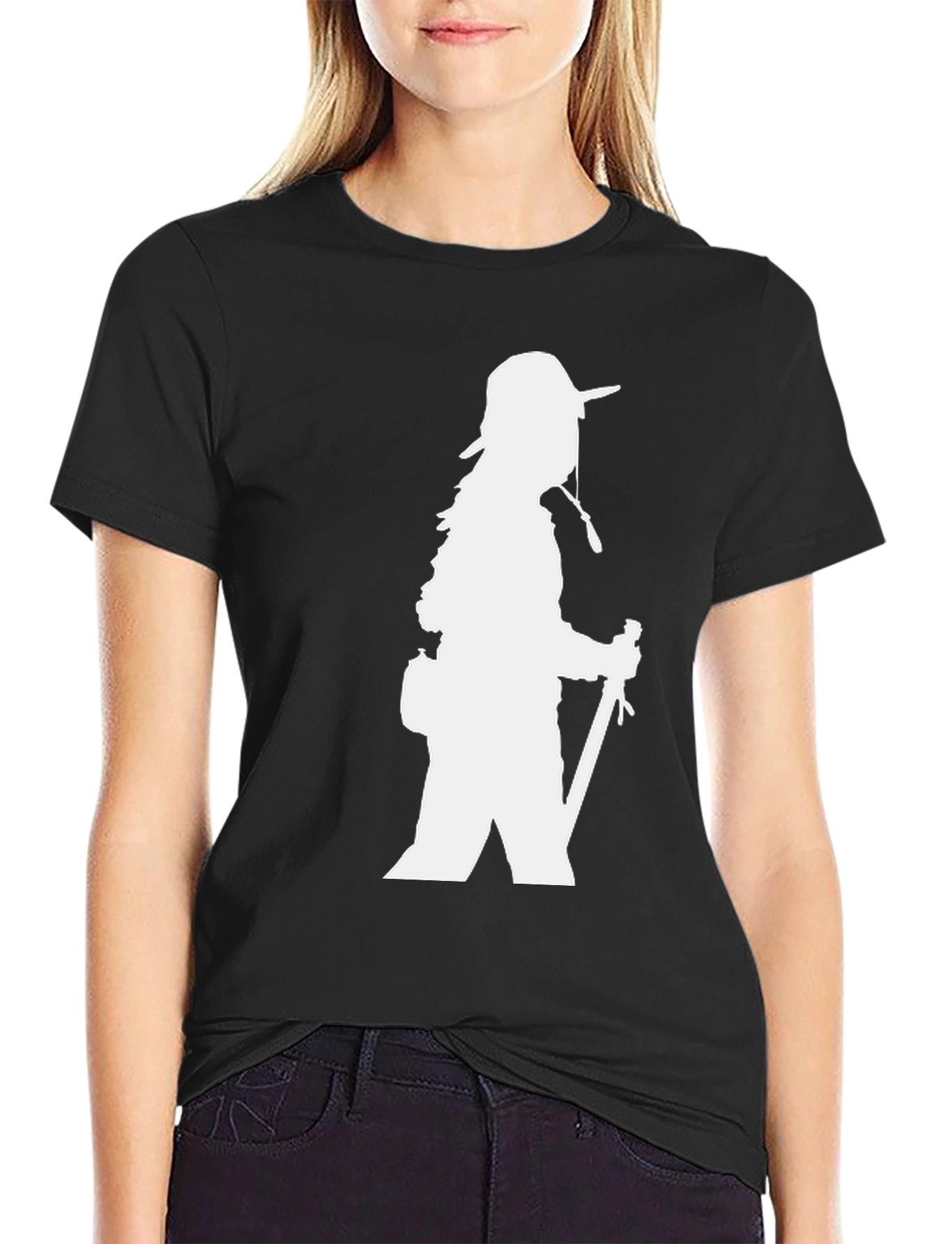 Hiking Silhouette Graphic T-Shirt - Black
