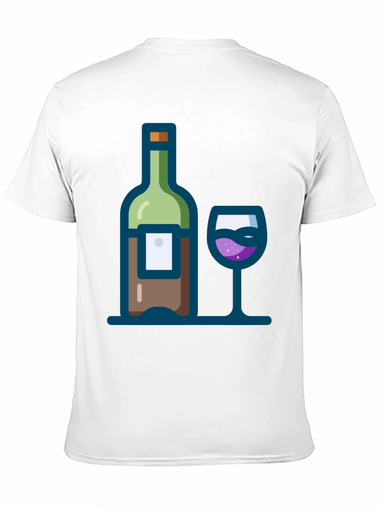 Wine Bottle and Glass Graphic Tee