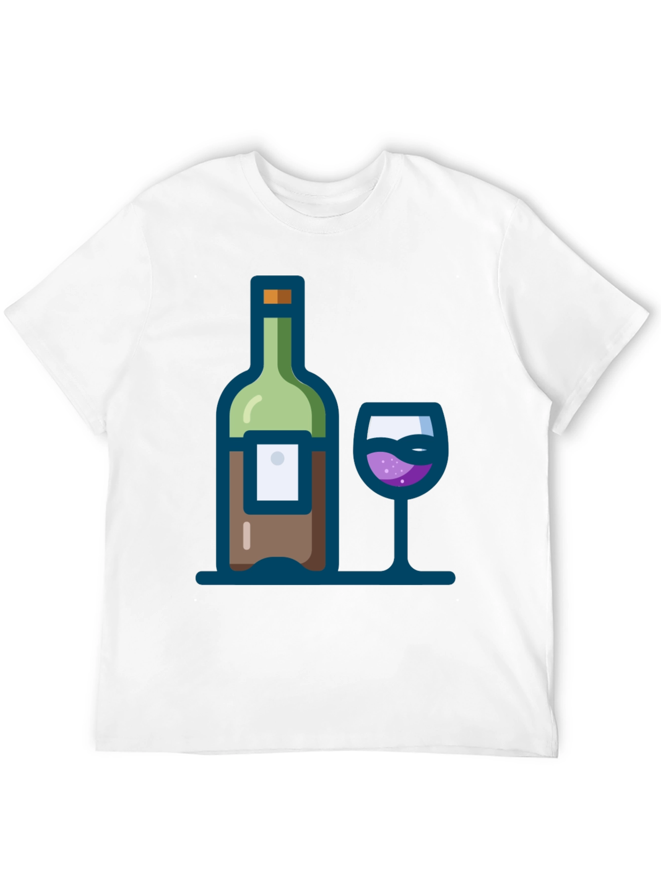 Wine Bottle and Glass Graphic Tee