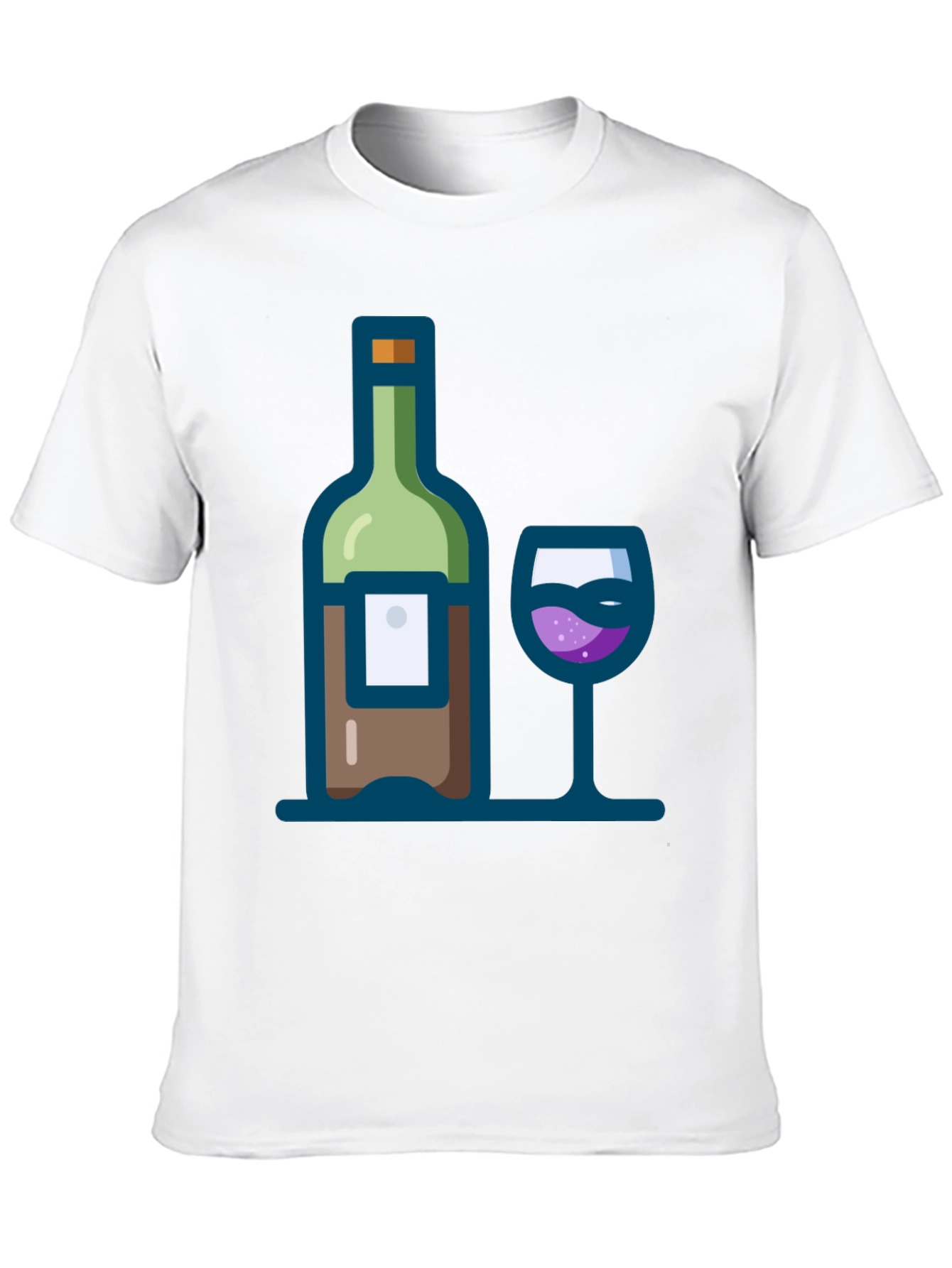 Wine Bottle and Glass Graphic Tee