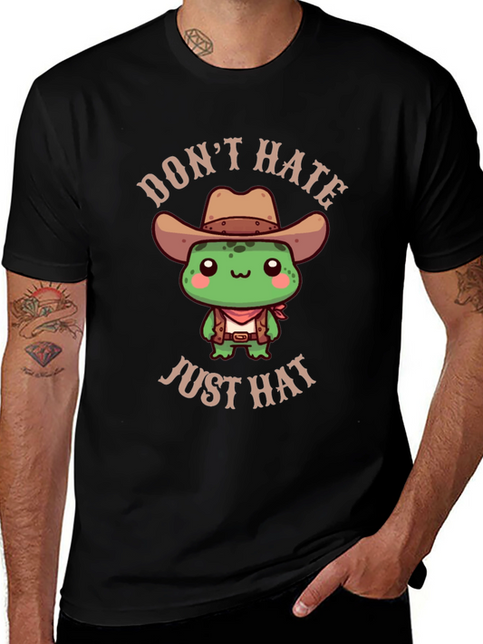 Dont Hate Just Hat T-Shirt - Cute Cowboy Turtle Tee