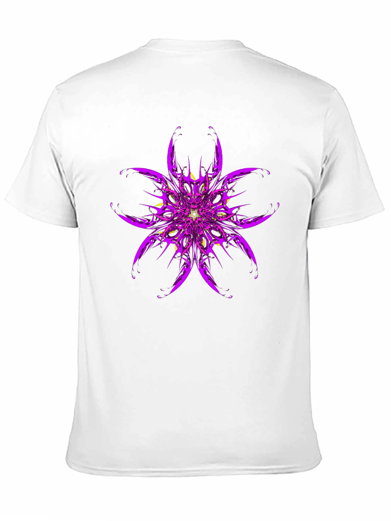 Purple Flower Graphic Print Black T-Shirt