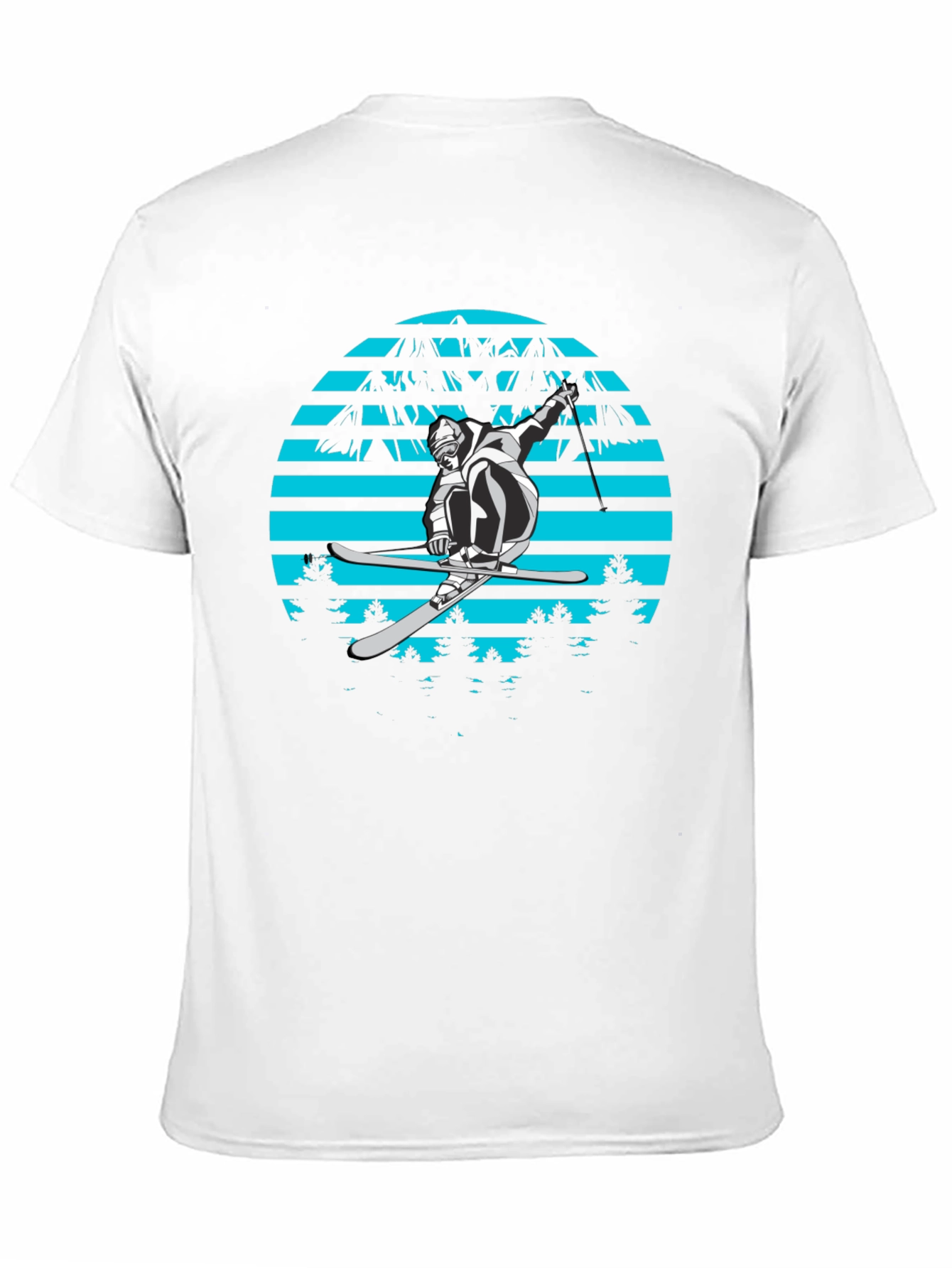 Retro Ski Jumper Graphic Tee - Black