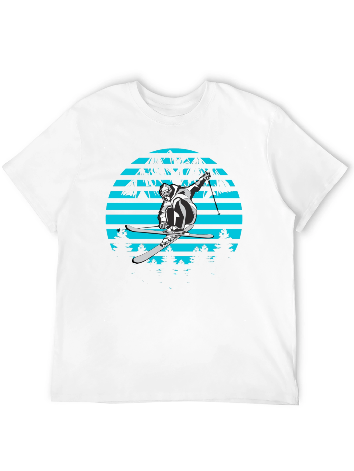 Retro Ski Jumper Graphic Tee - Black