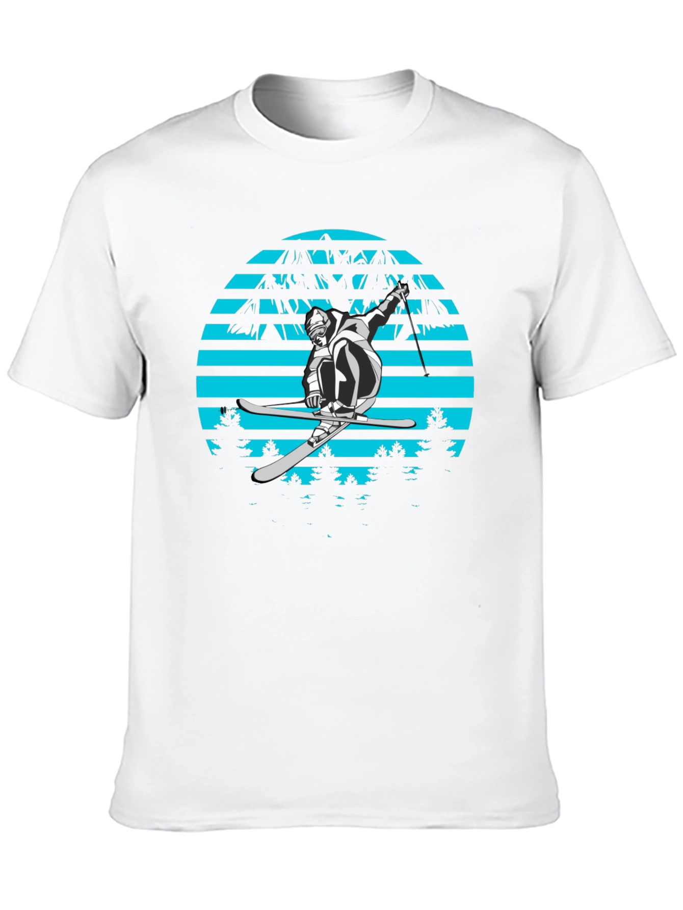 Retro Ski Jumper Graphic Tee - Black