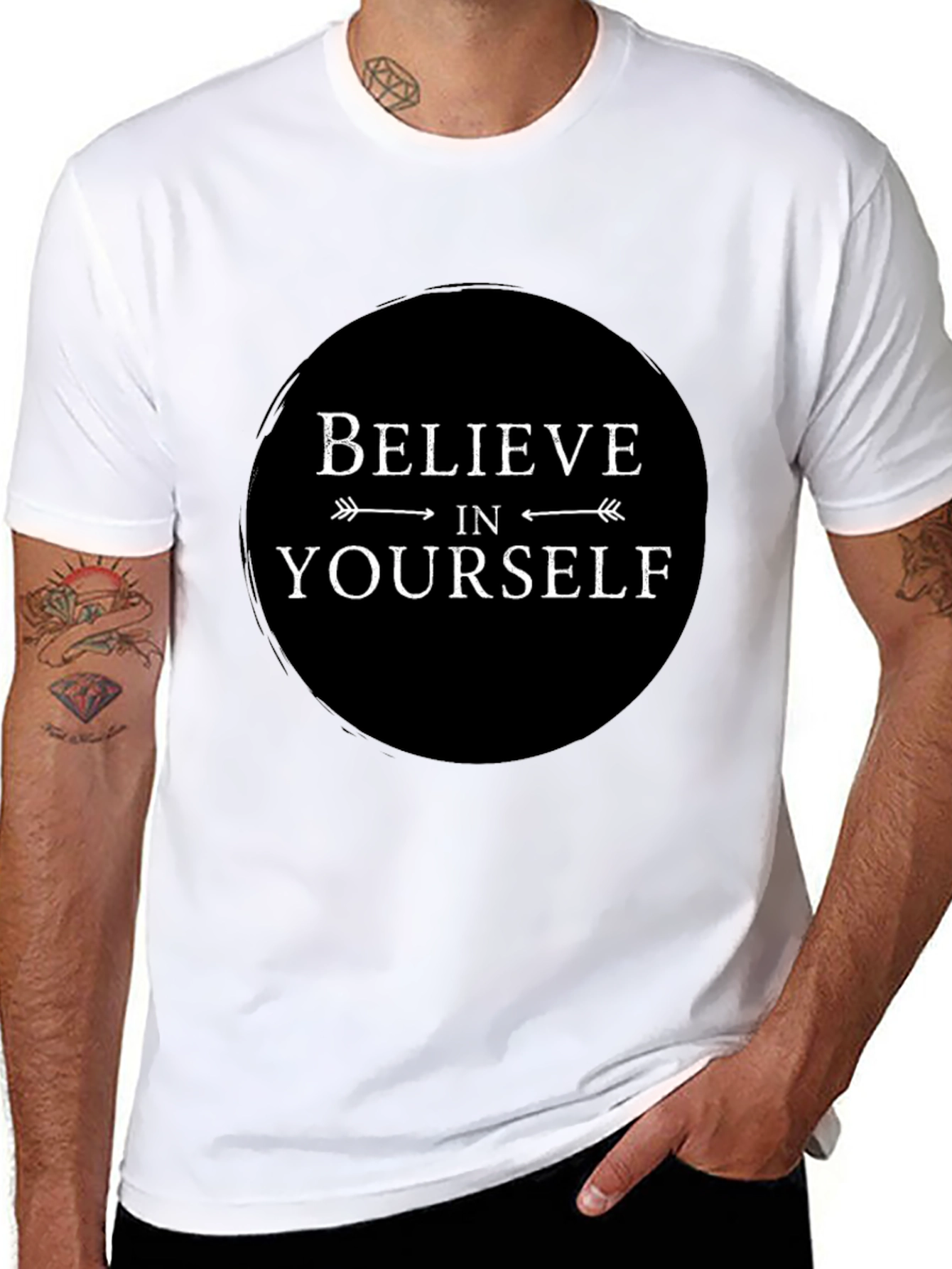 Believe In Yourself Black T-Shirt - Inspirational Graphic Tee