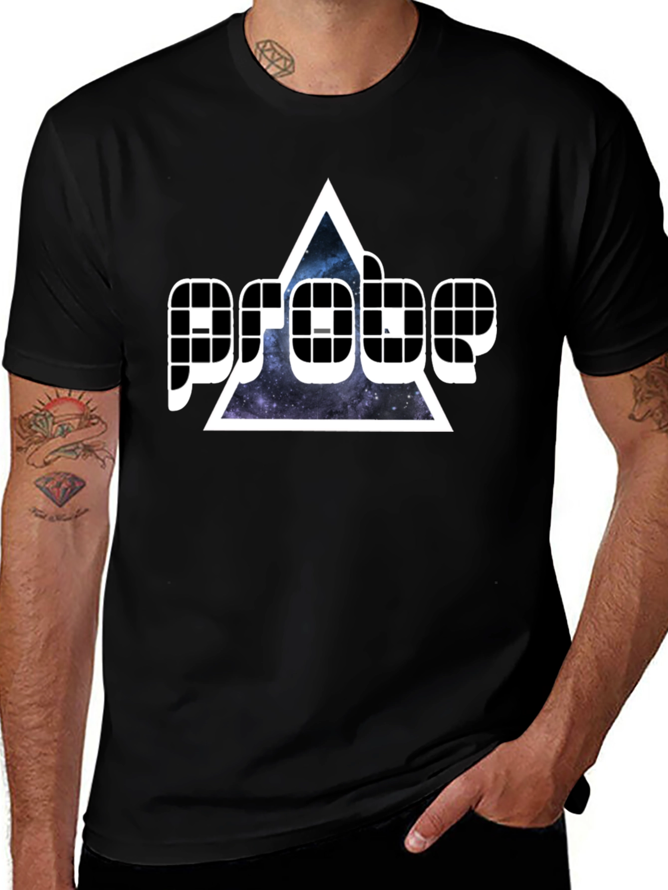 Cosmic Probe Graphic T-Shirt - Black Crew Neck Tee