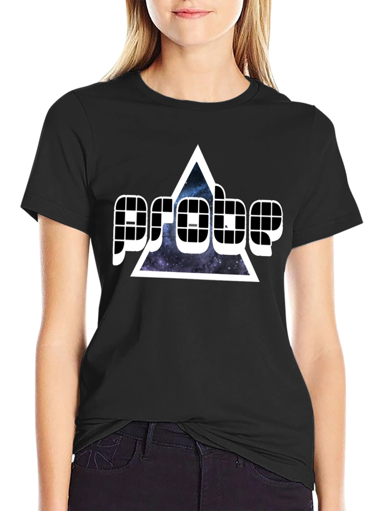 Cosmic Probe Graphic T-Shirt - Black Crew Neck Tee