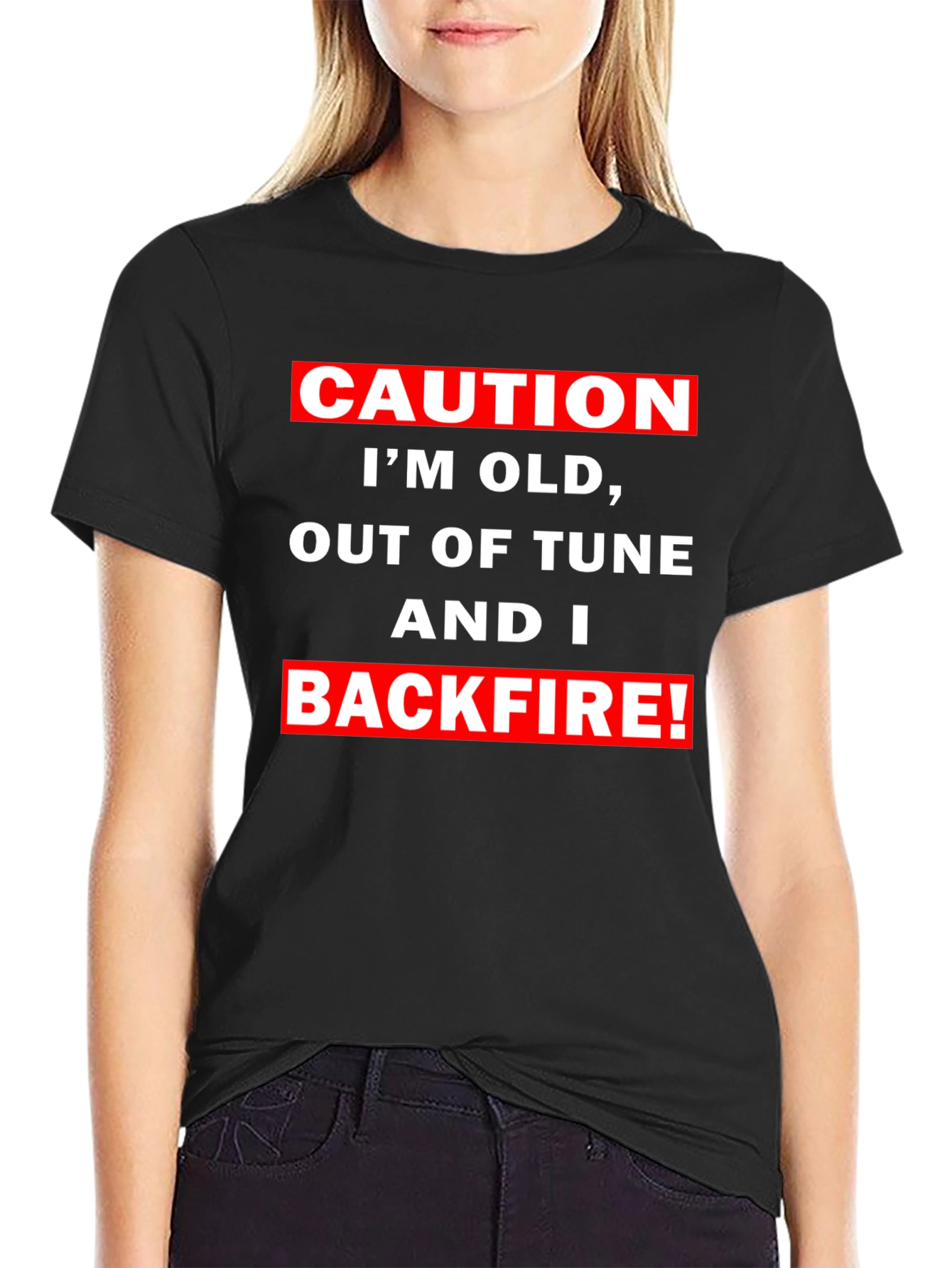 Caution Im Old Funny Graphic T-Shirt
