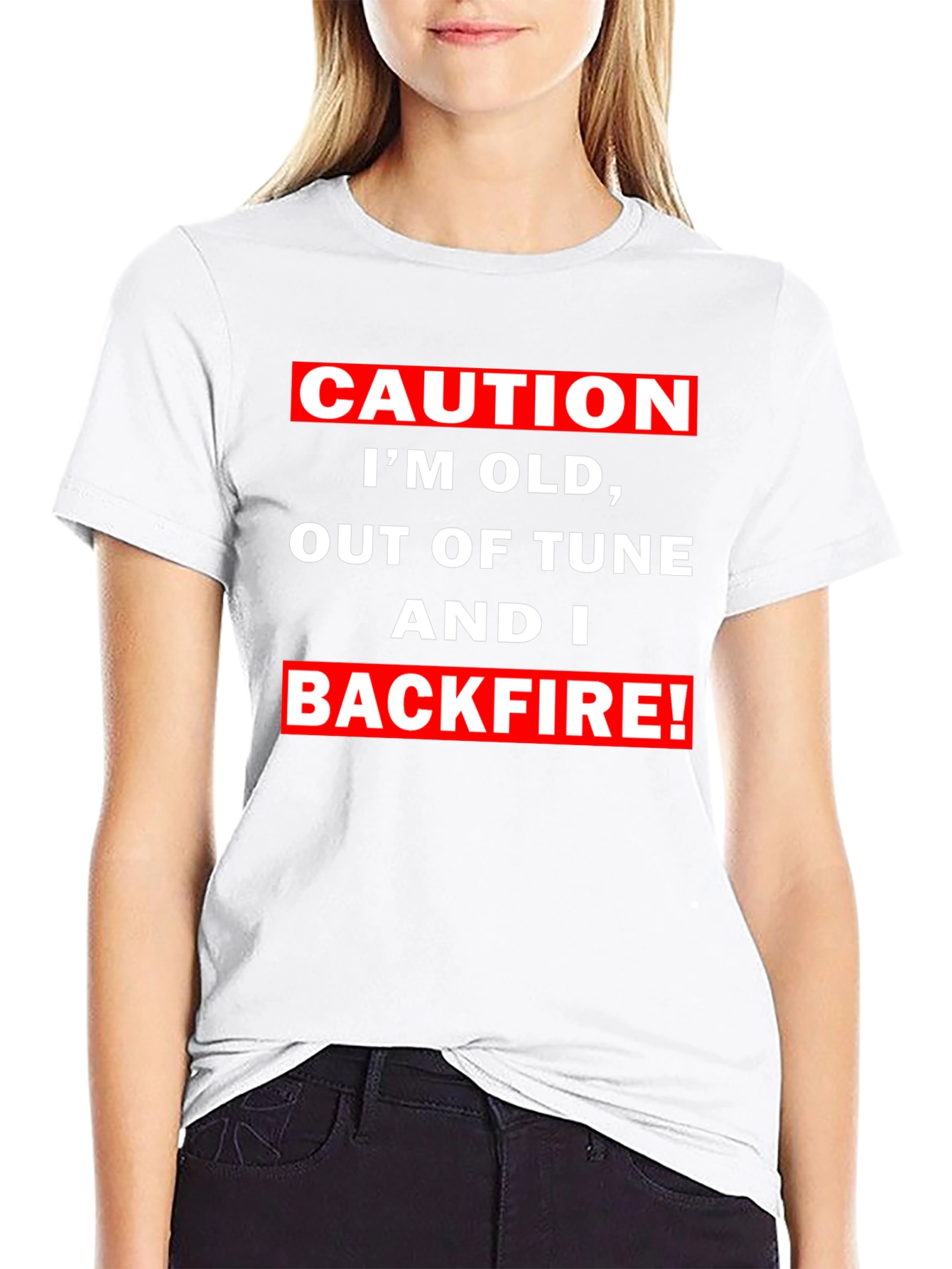 Caution Im Old Funny Graphic T-Shirt