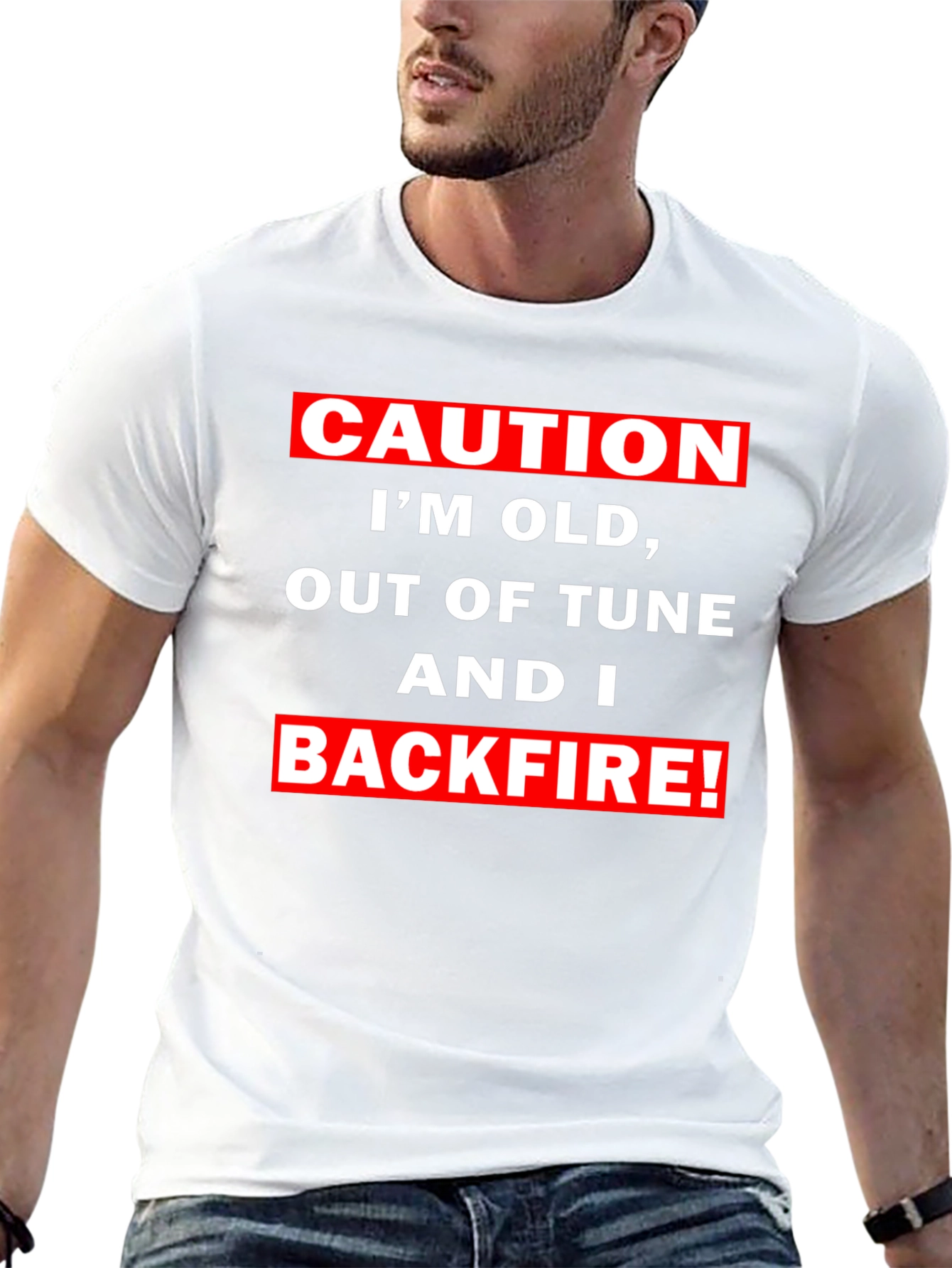 Caution Im Old Funny Graphic T-Shirt