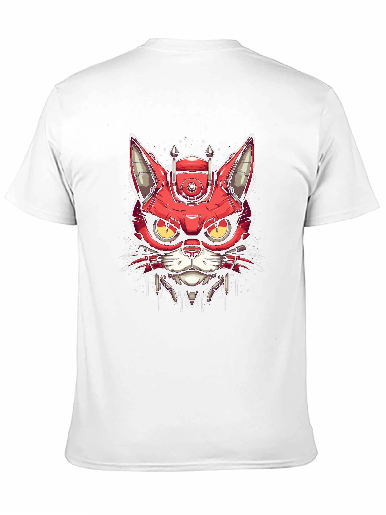 Cyberpunk Cat T-Shirt - Robotic Feline Design
