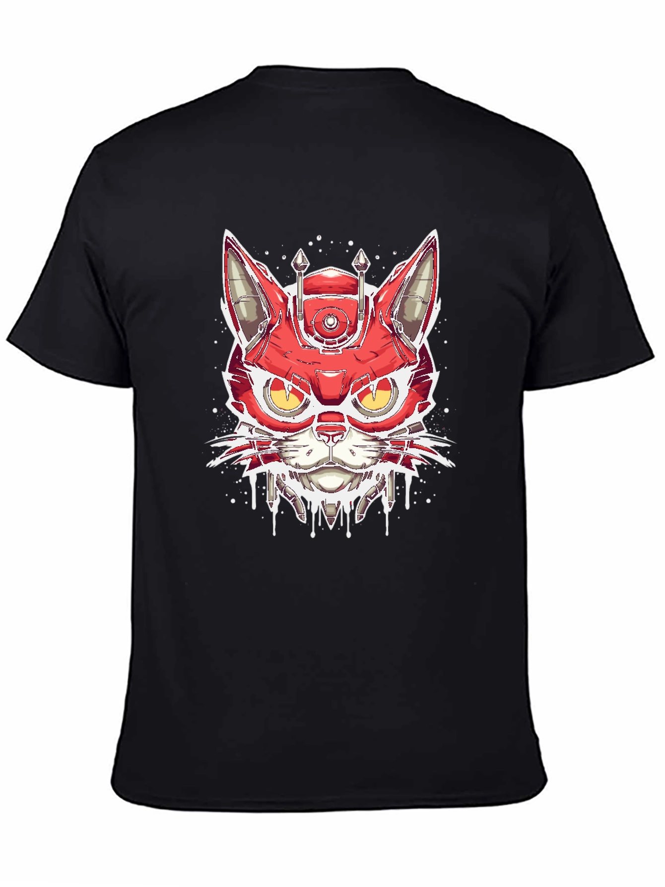 Cyberpunk Cat T-Shirt - Robotic Feline Design