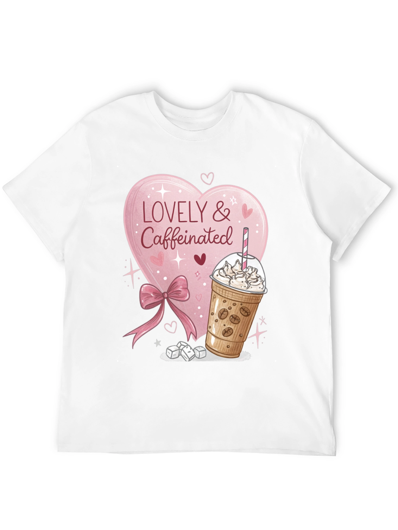 Lovely & Caffeinated T-Shirt - Coffee Lover Gift