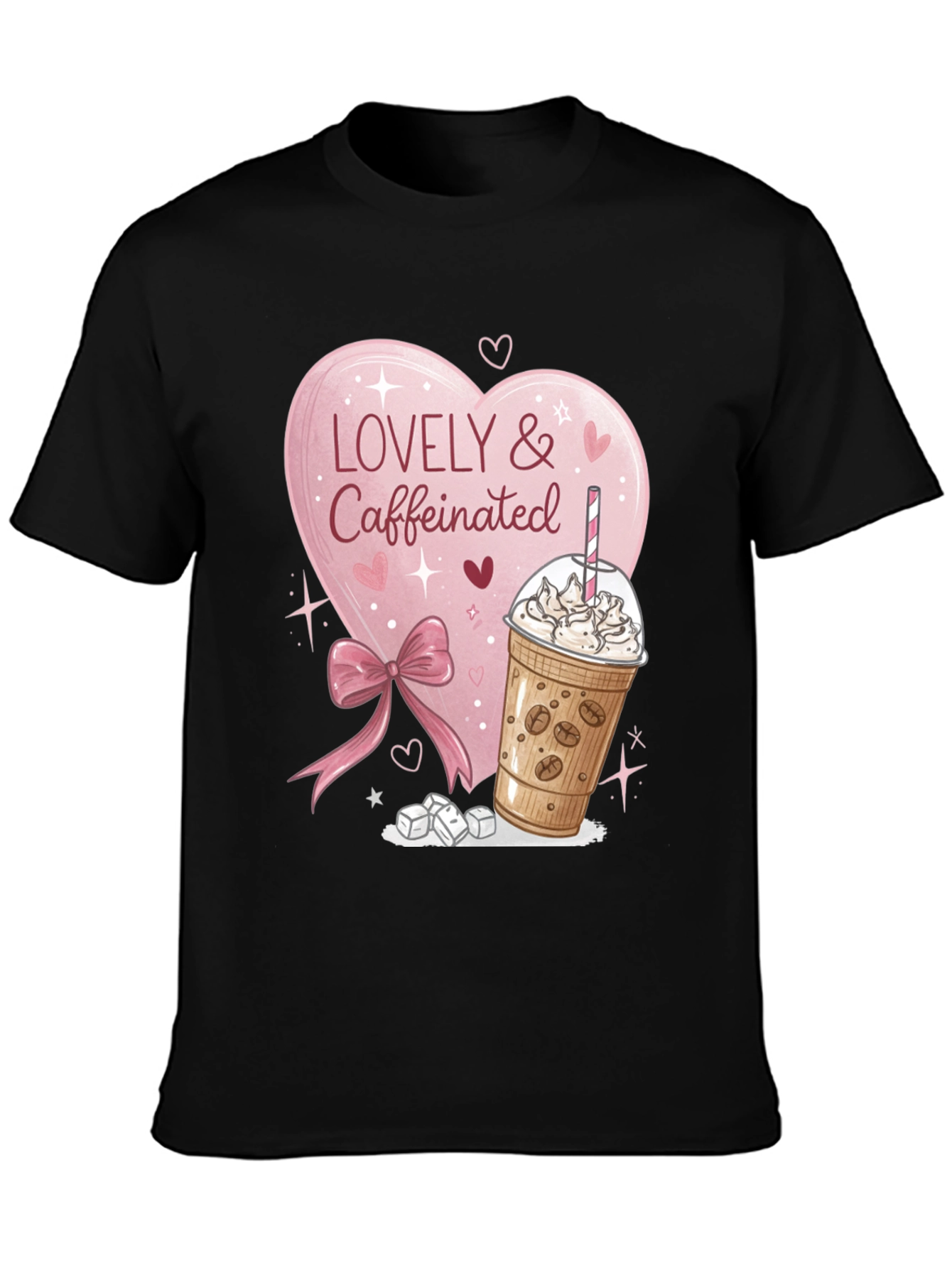 Lovely & Caffeinated T-Shirt - Coffee Lover Gift