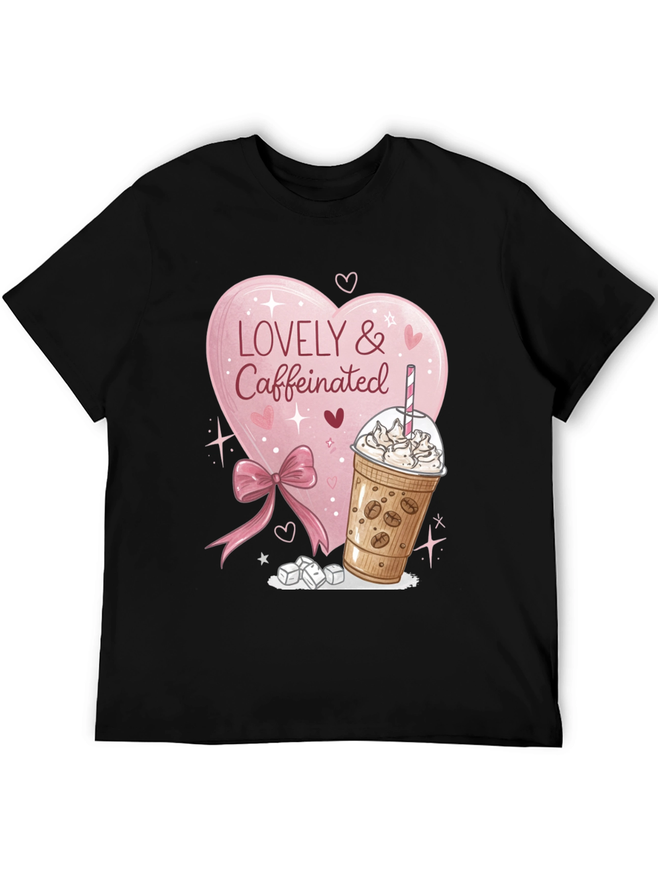 Lovely & Caffeinated T-Shirt - Coffee Lover Gift