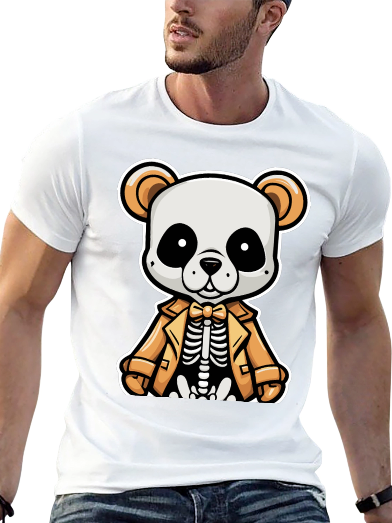 Panda Skeleton in Suit Graphic Tee