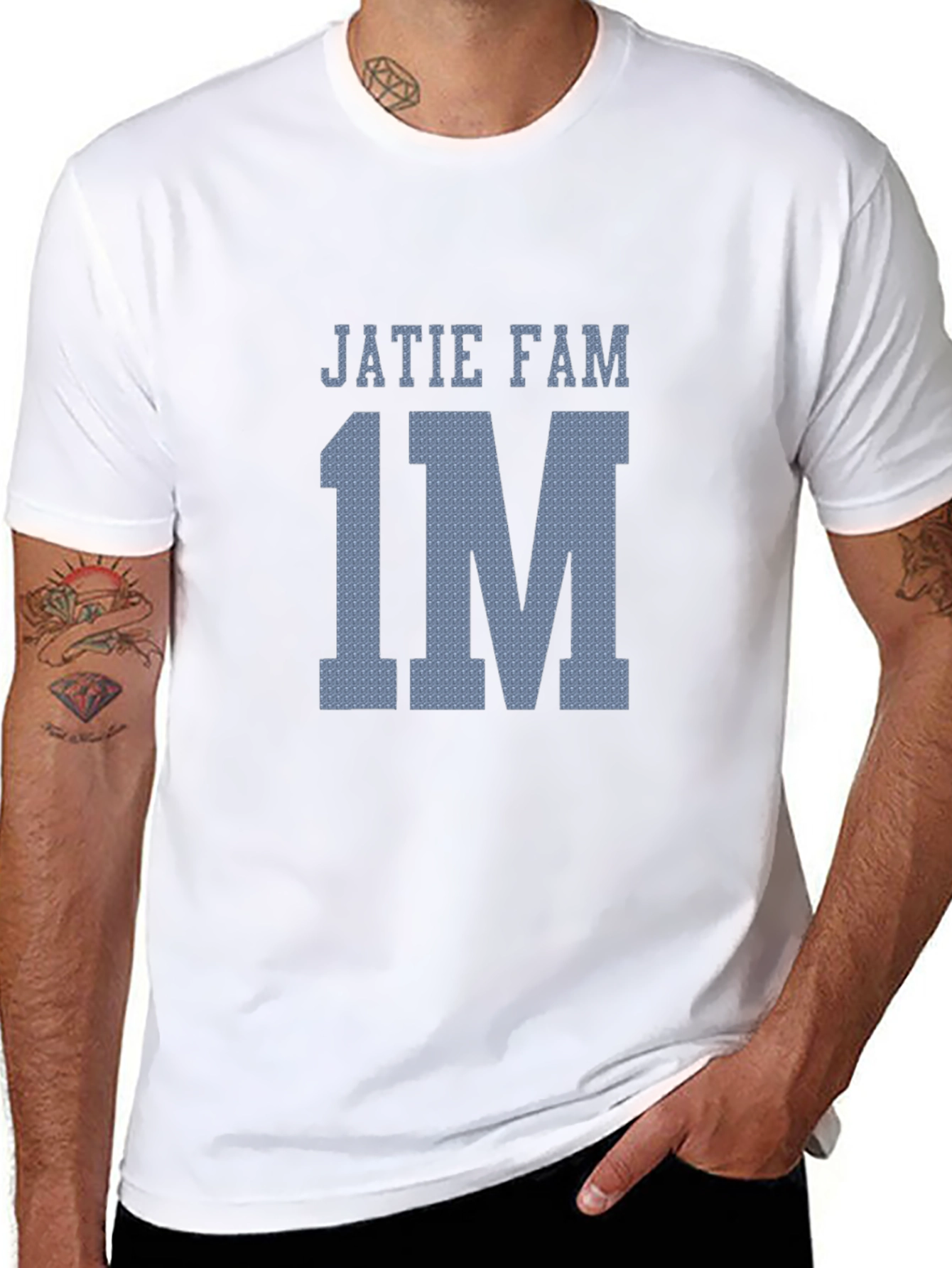 Jatie Fam 1M Graphic T-Shirt - Black Cotton Blend