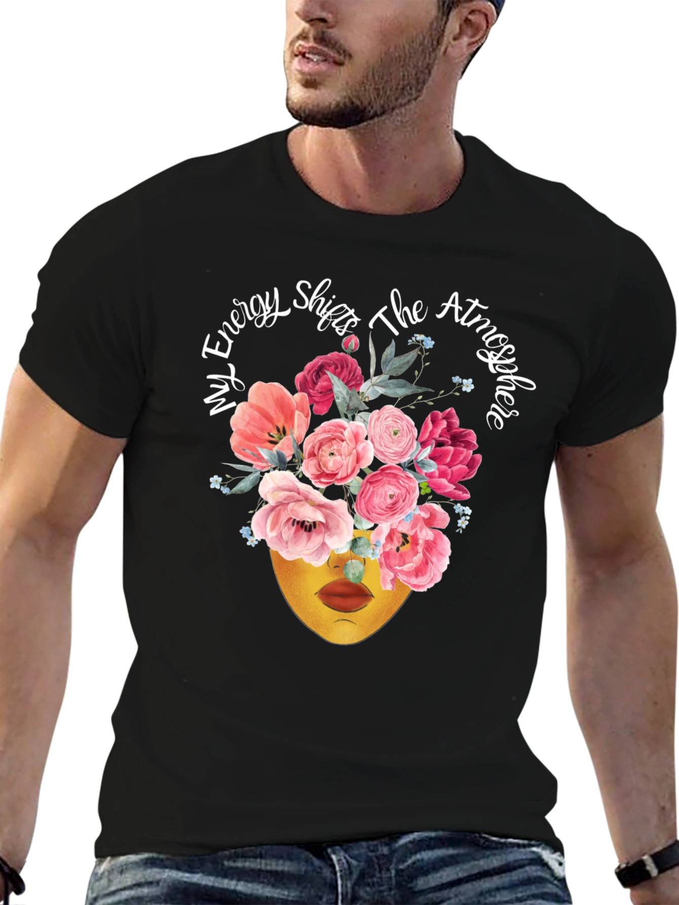 Floral Energy Shift T-Shirt - Stylish Statement Tee