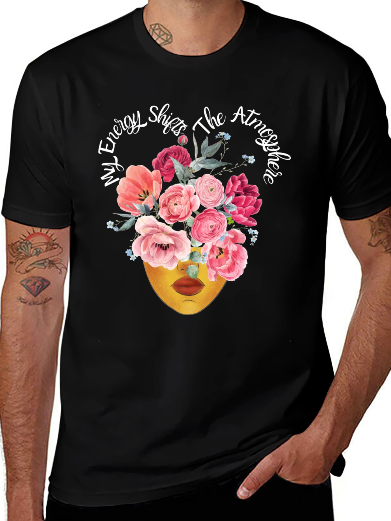 Floral Energy Shift T-Shirt - Stylish Statement Tee