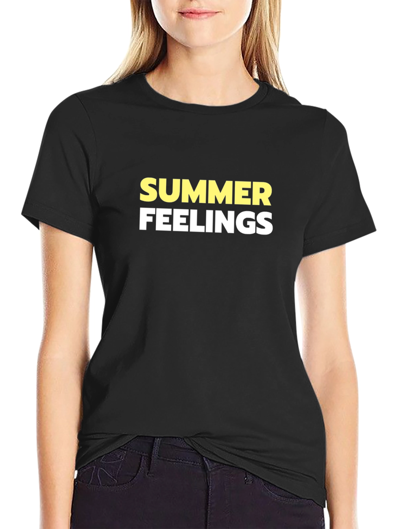 Summer Feelings Black T-Shirt