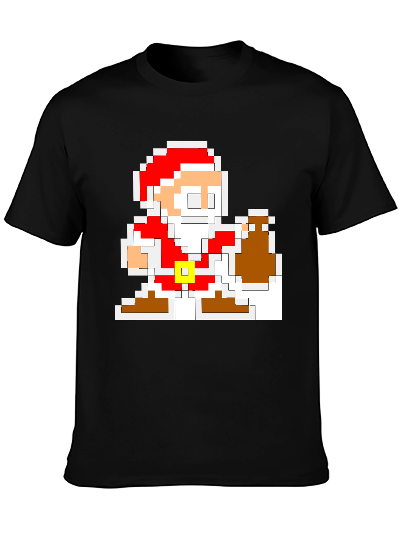 Pixel Santa T-Shirt - Retro Christmas Gaming Tee