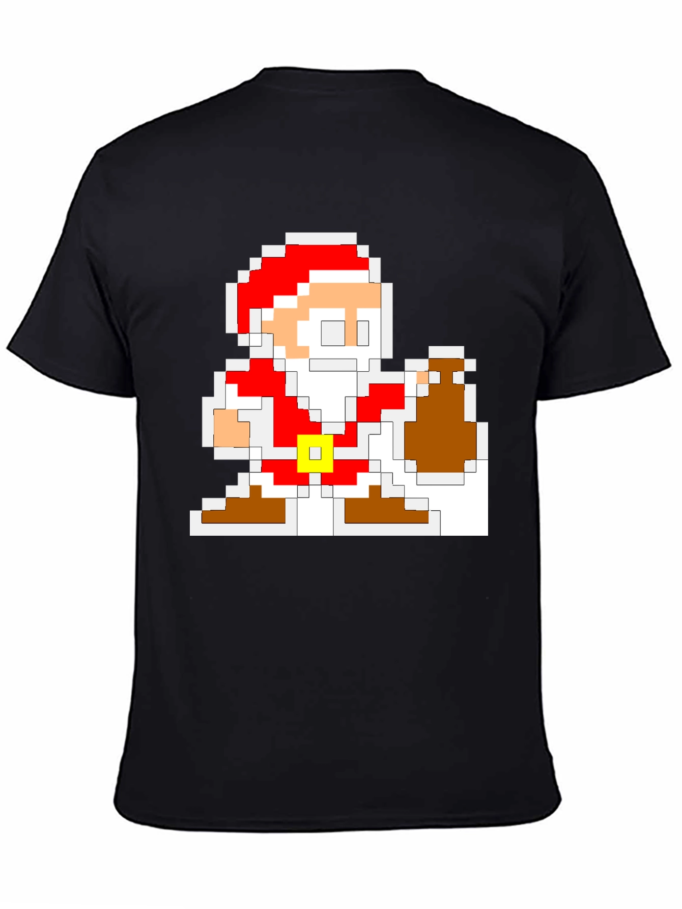 Pixel Santa T-Shirt - Retro Christmas Gaming Tee