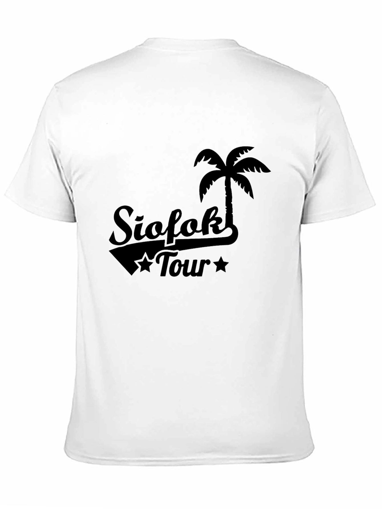 Siofok Tour T-Shirt - Black Palm Tree Design