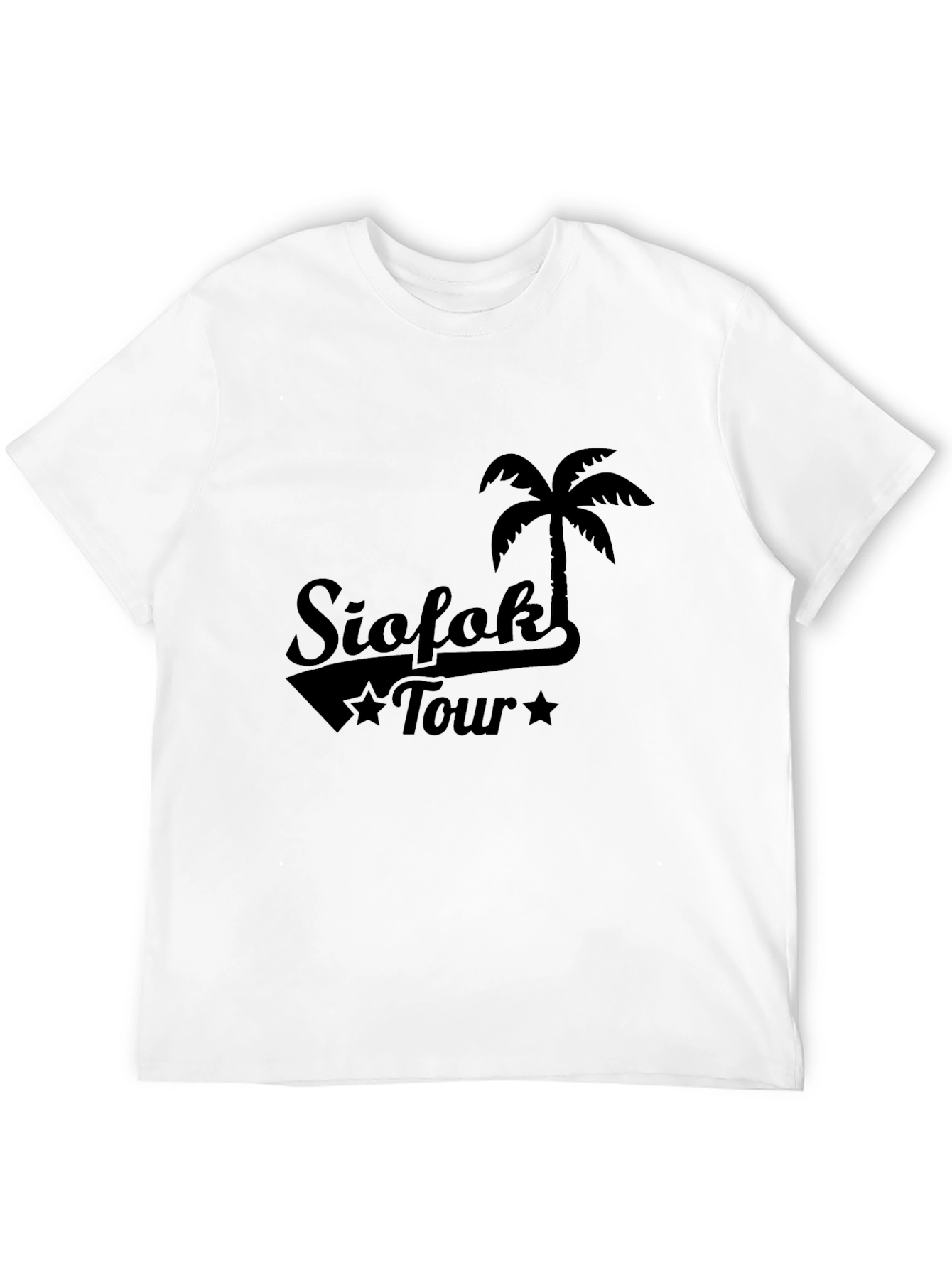 Siofok Tour T-Shirt - Black Palm Tree Design