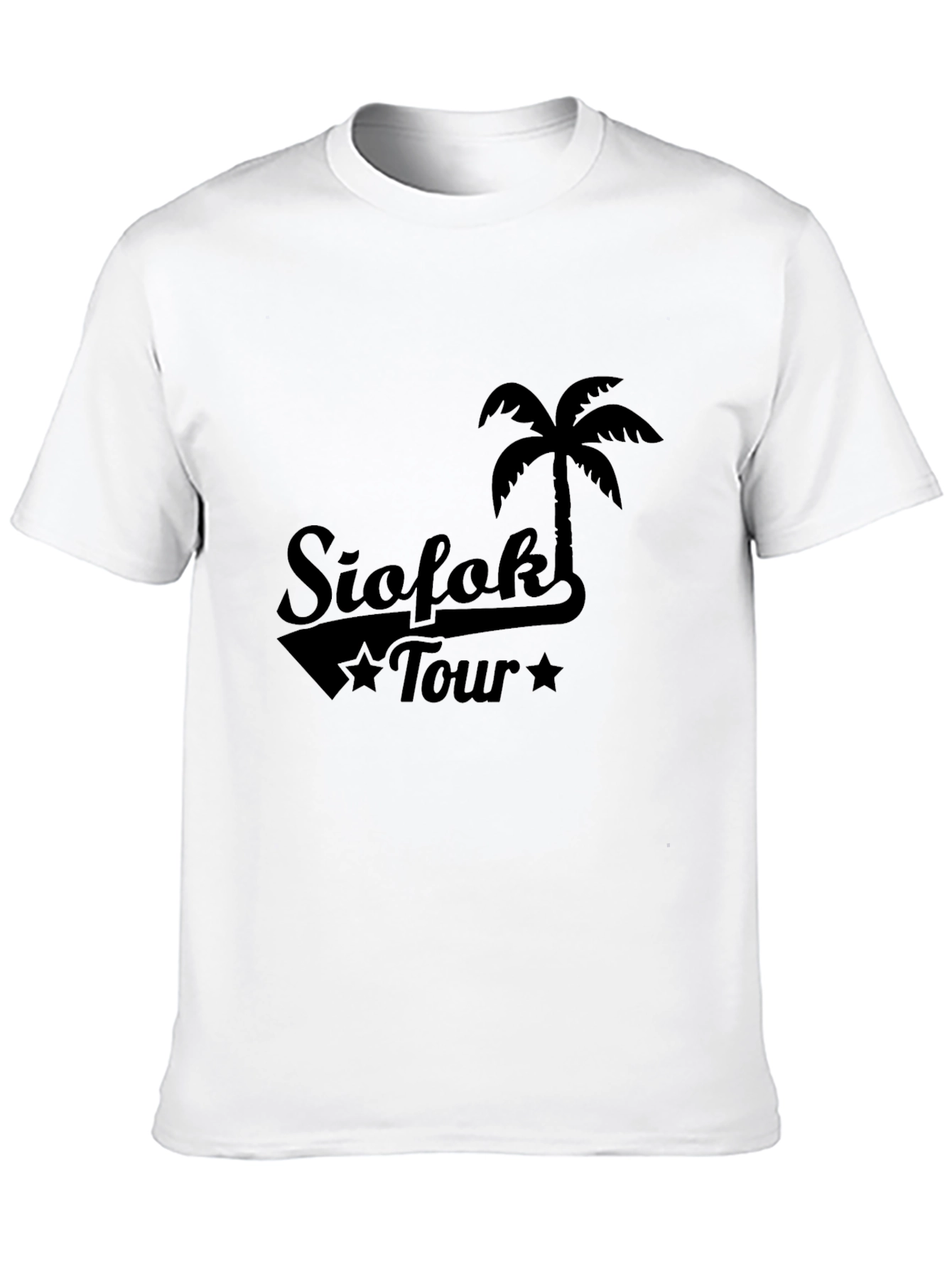 Siofok Tour T-Shirt - Black Palm Tree Design