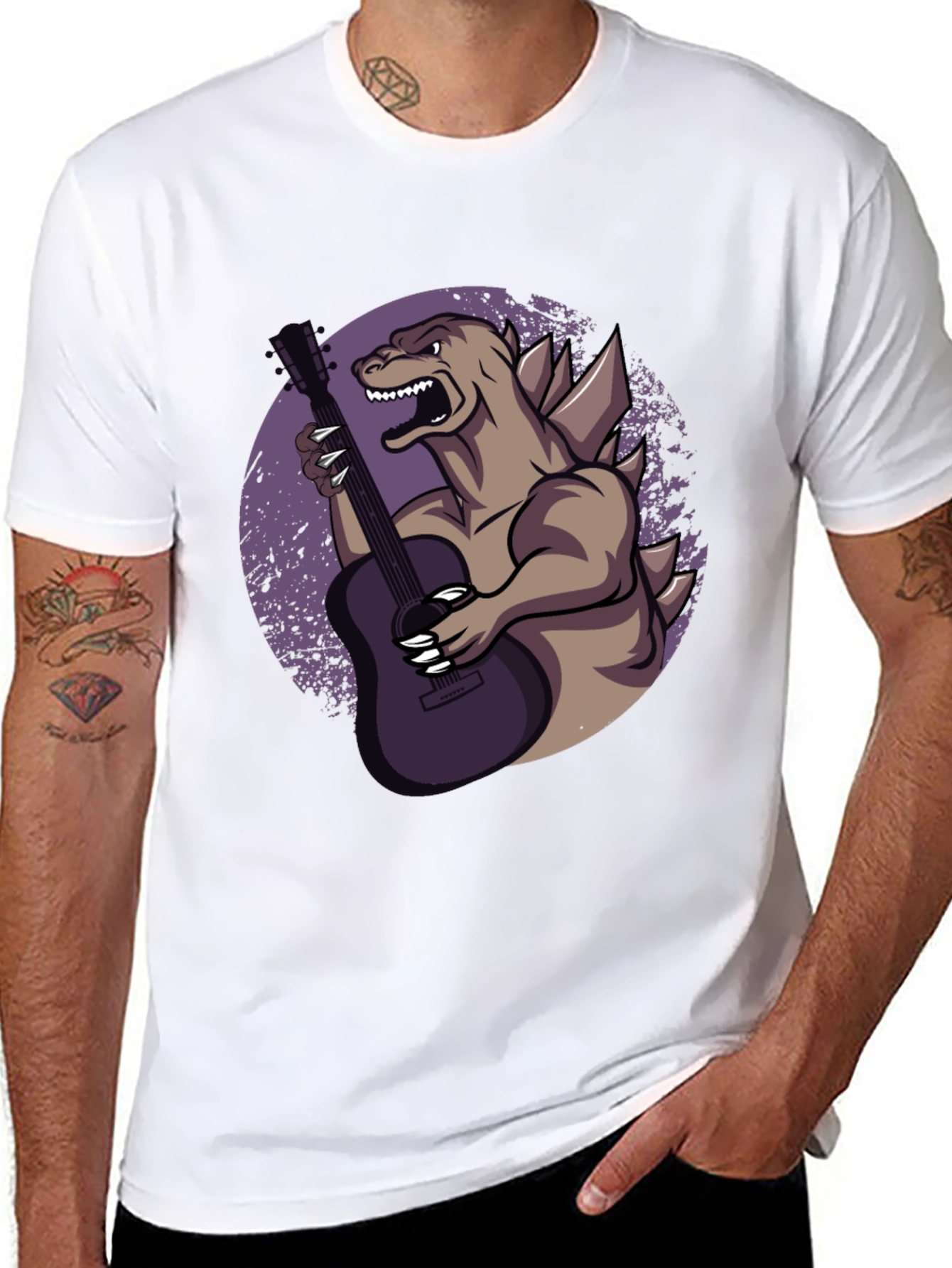 Godzilla Guitar Player Graphic T-Shirt