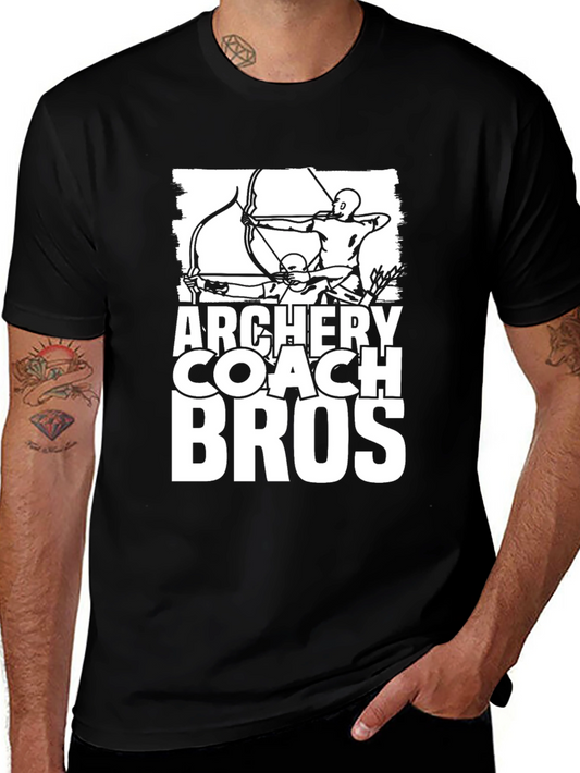 Archery Coach Bros Graphic Tee - Black Cotton T-Shirt