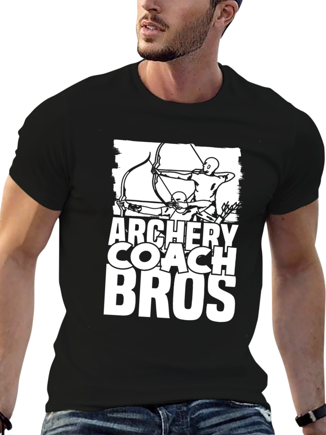 Archery Coach Bros Graphic Tee - Black Cotton T-Shirt