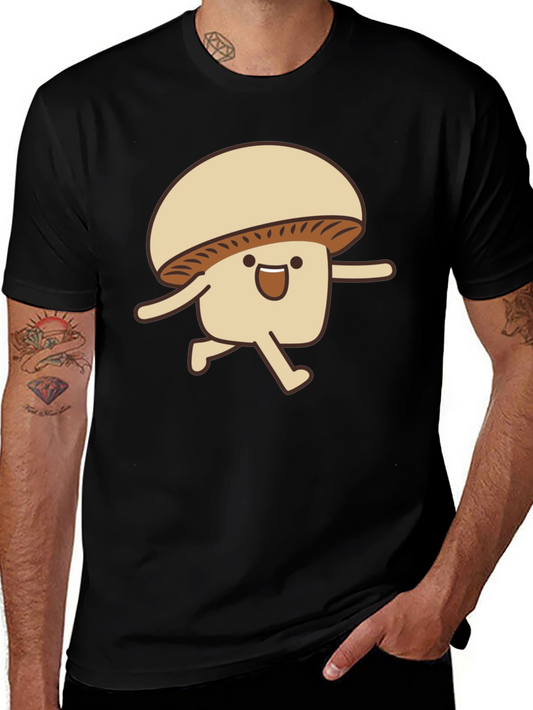 Funny Mushroom Run T-Shirt - Black