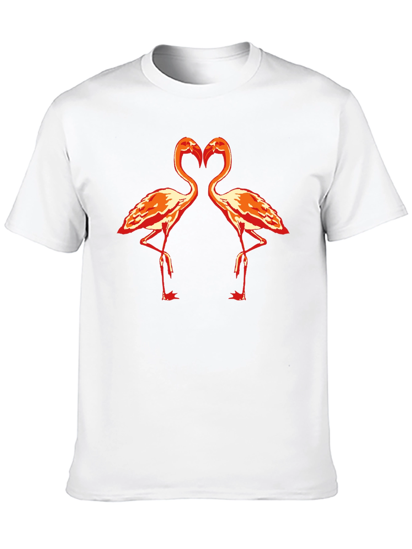 Flamingo Heart Graphic T-Shirt - Black
