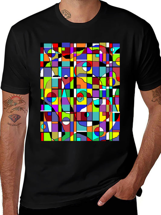 Abstract Geometric T-Shirt - Colorful Modern Art Tee