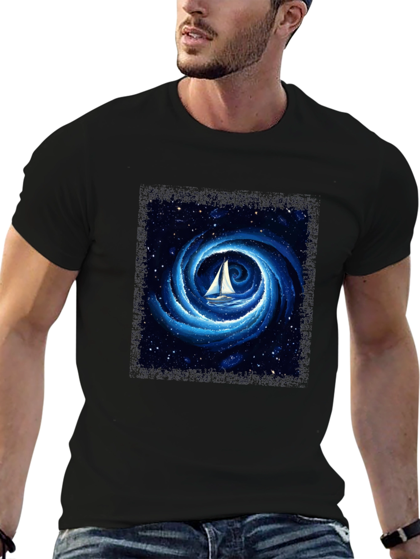 Sailboat Galaxy T-Shirt - Unique Graphic Tee