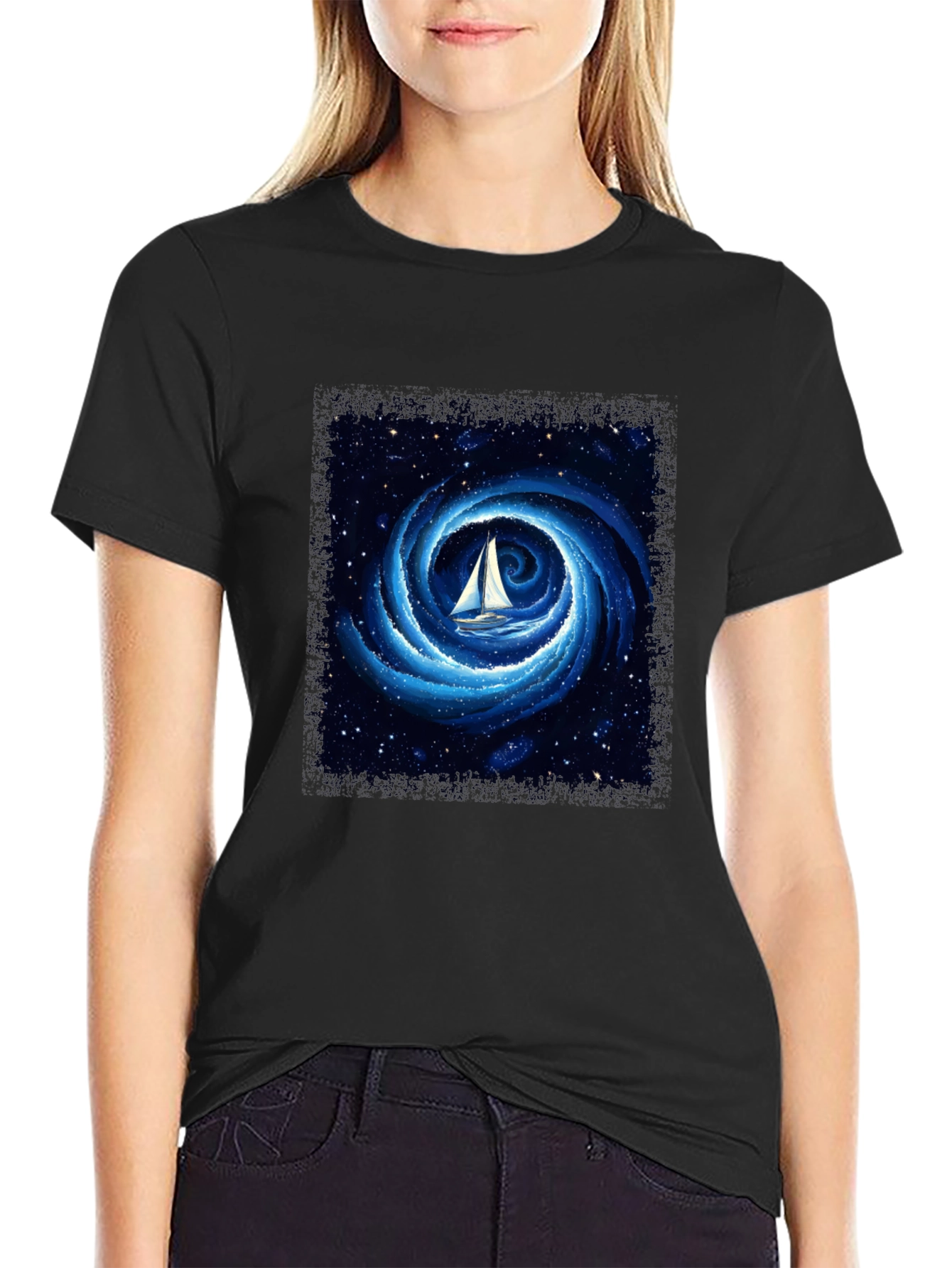 Sailboat Galaxy T-Shirt - Unique Graphic Tee