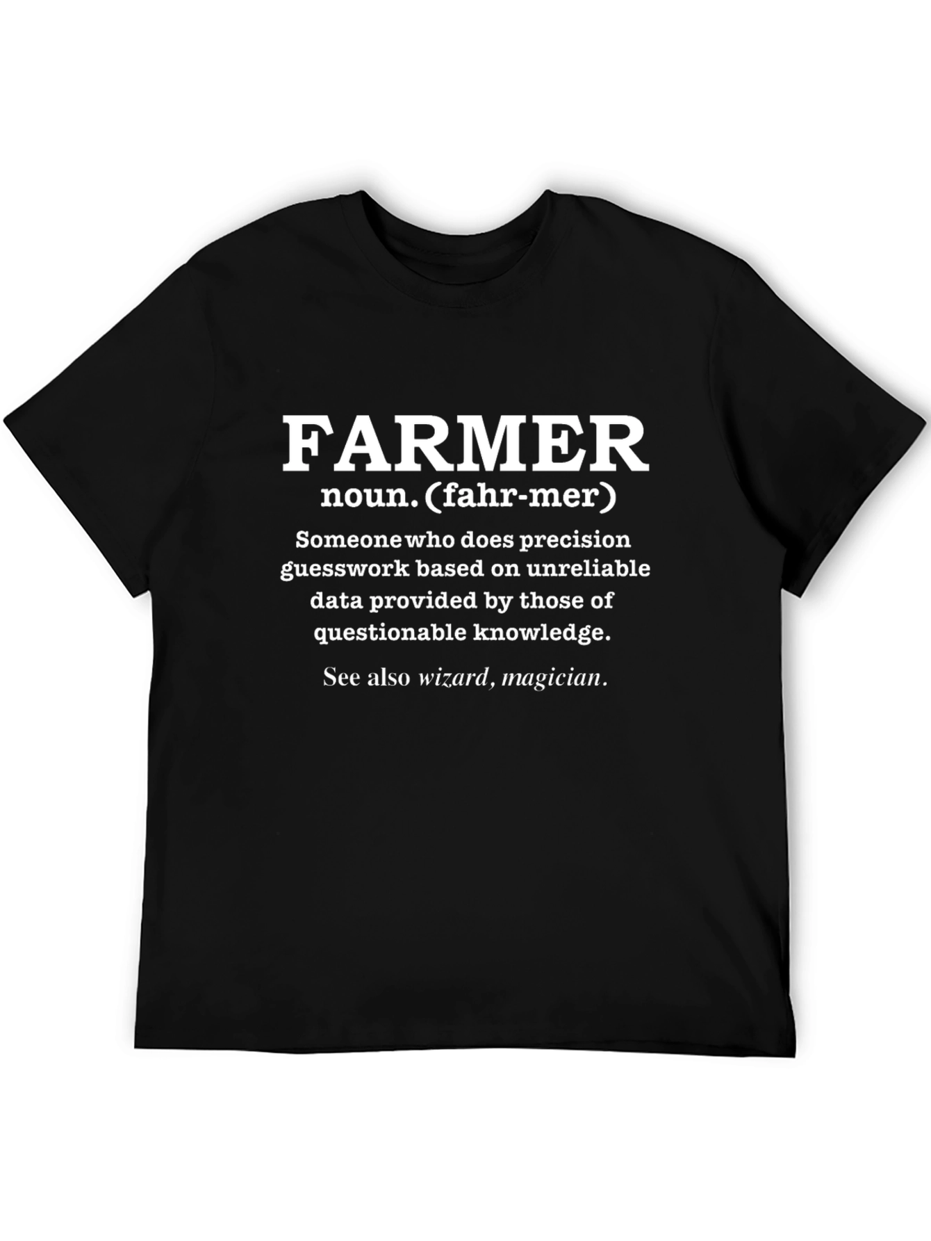 Funny Farmer Definition Black T-Shirt
