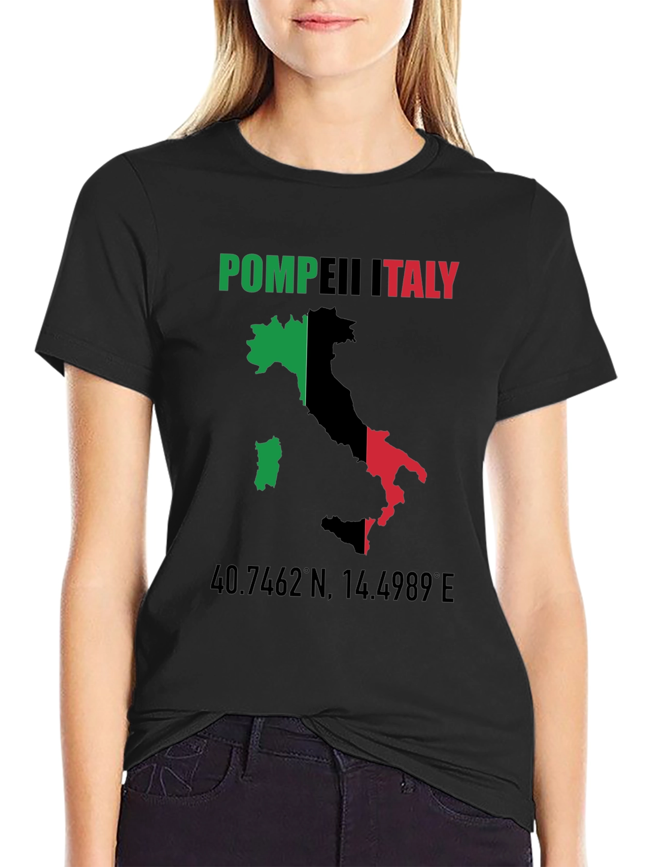 Pompeii Italy Map T-Shirt