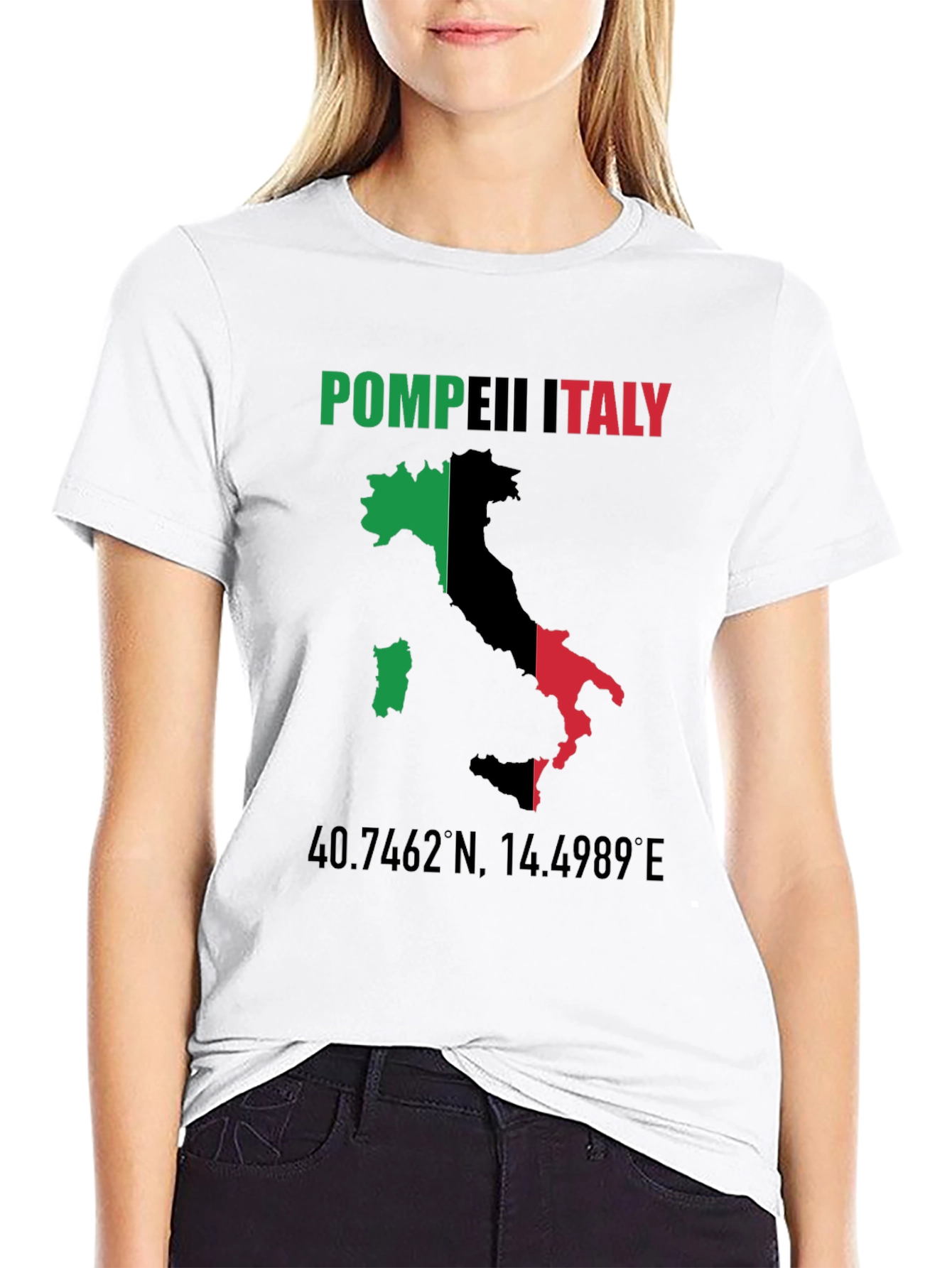 Pompeii Italy Map T-Shirt
