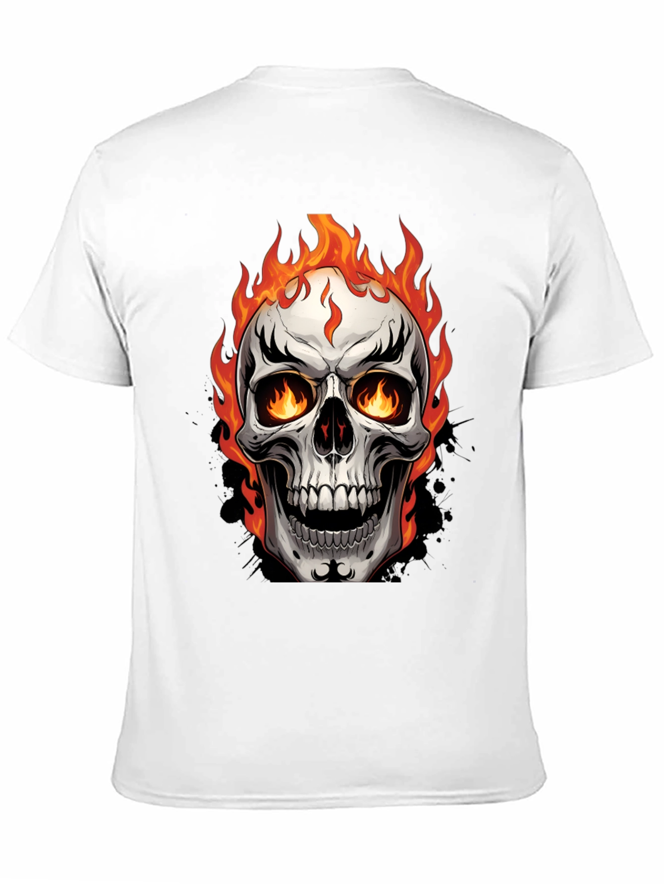 Flaming Skull Graphic Tee - Bold & Edgy Design