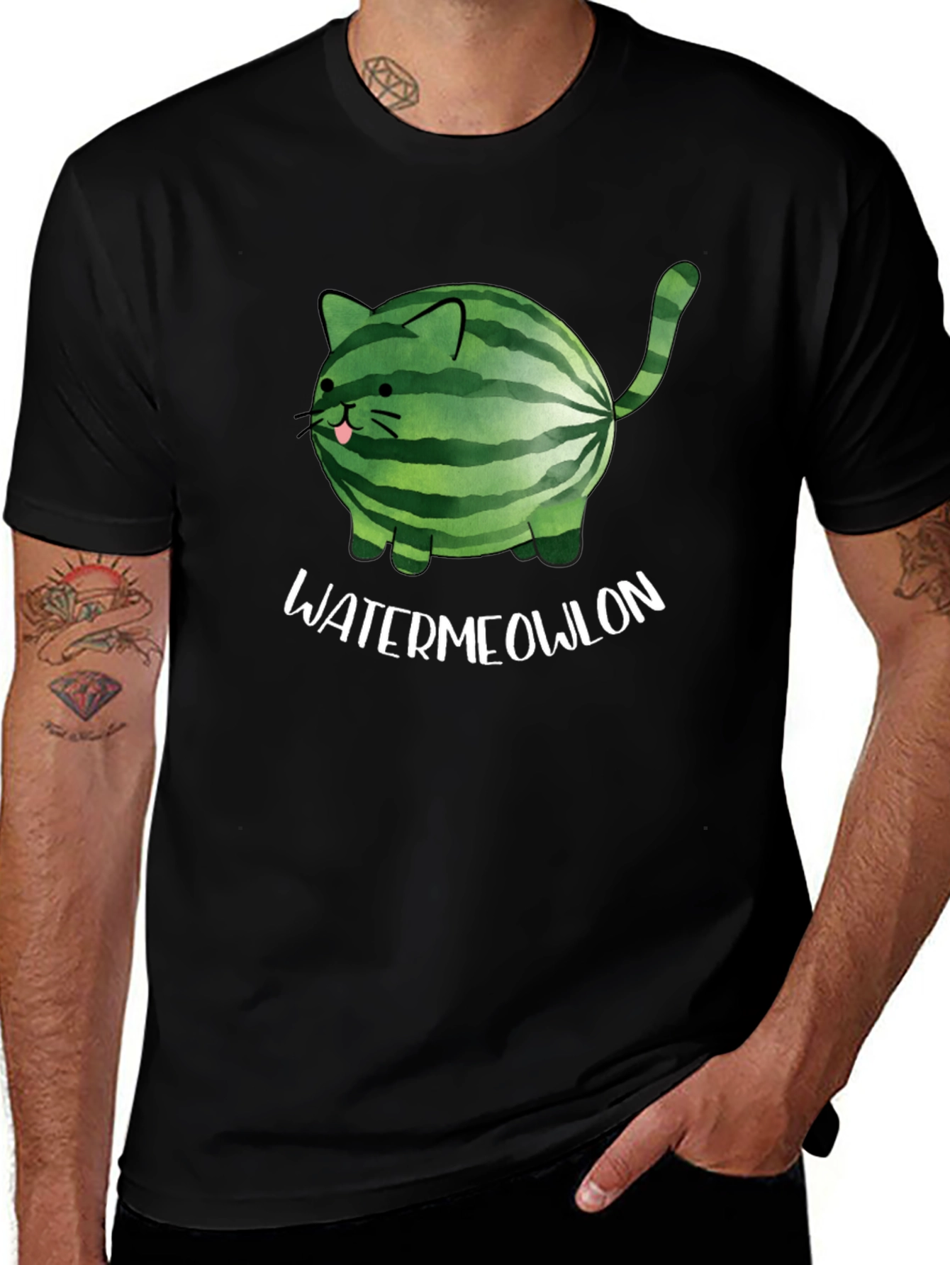 Watermeowlon Cat Graphic T-Shirt