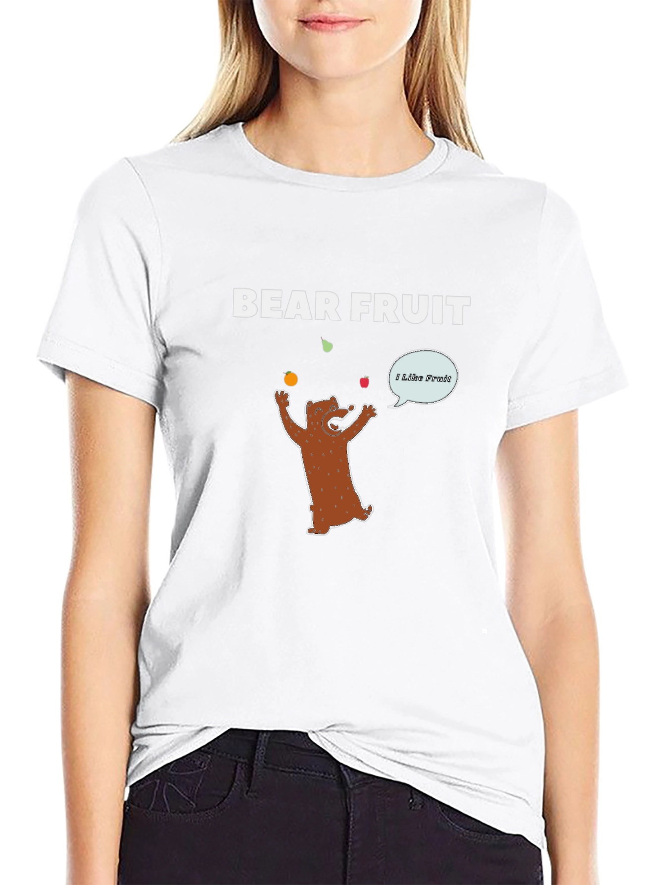Bear Fruit Graphic Tee - Funny Cartoon Bear Juggling
