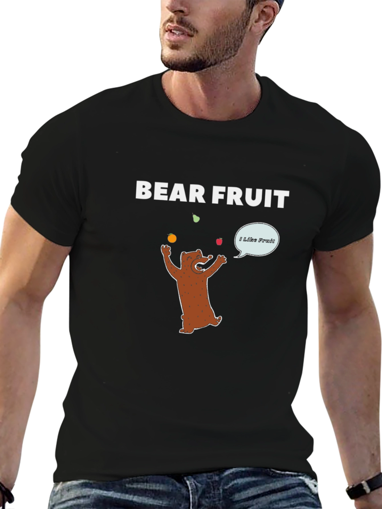 Bear Fruit Graphic Tee - Funny Cartoon Bear Juggling