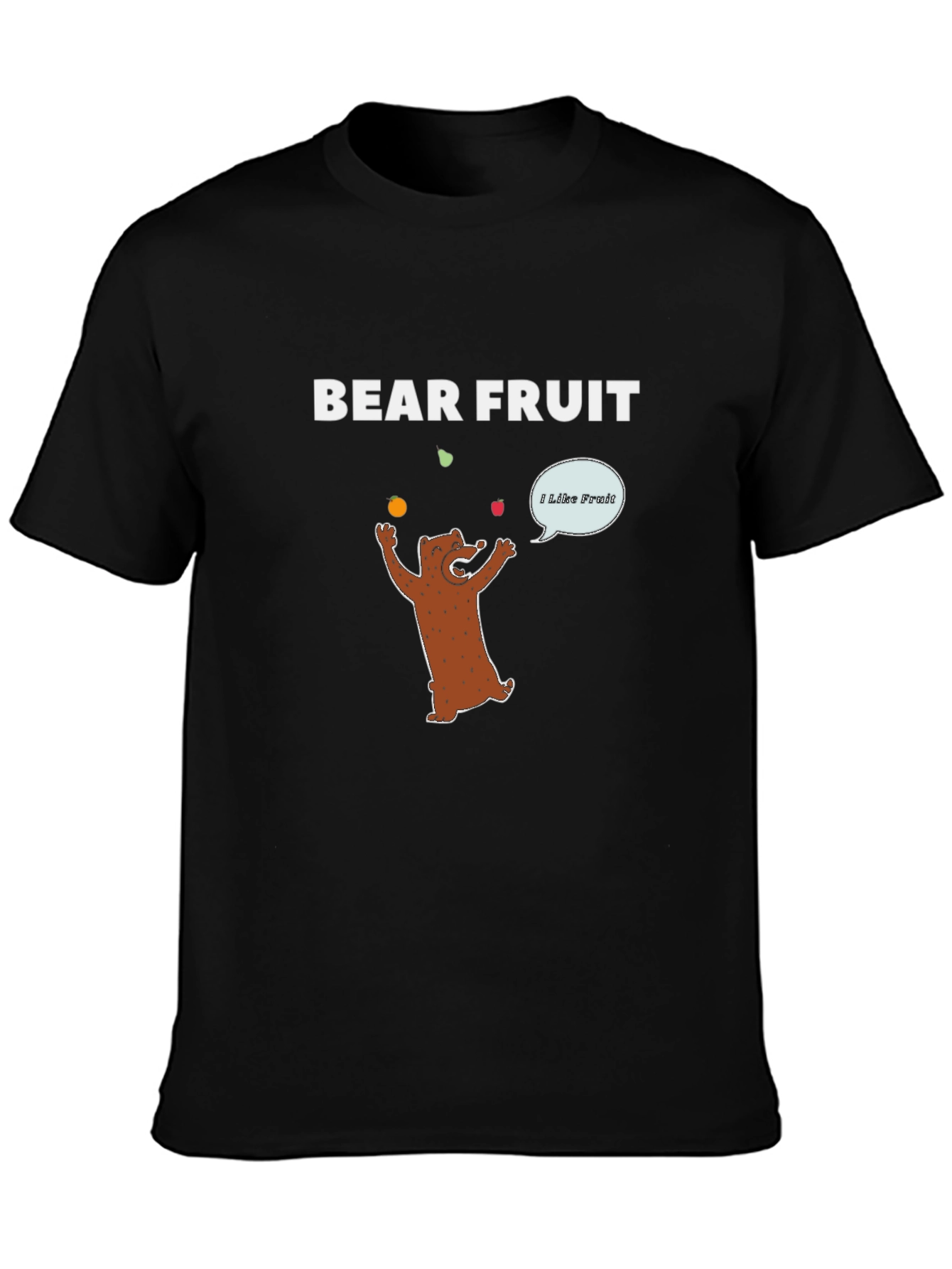 Bear Fruit Graphic Tee - Funny Cartoon Bear Juggling