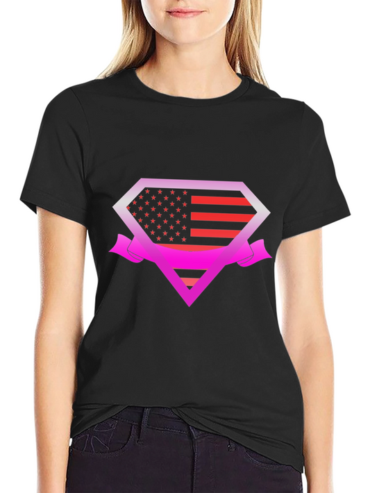 American Flag Superman Logo T-Shirt