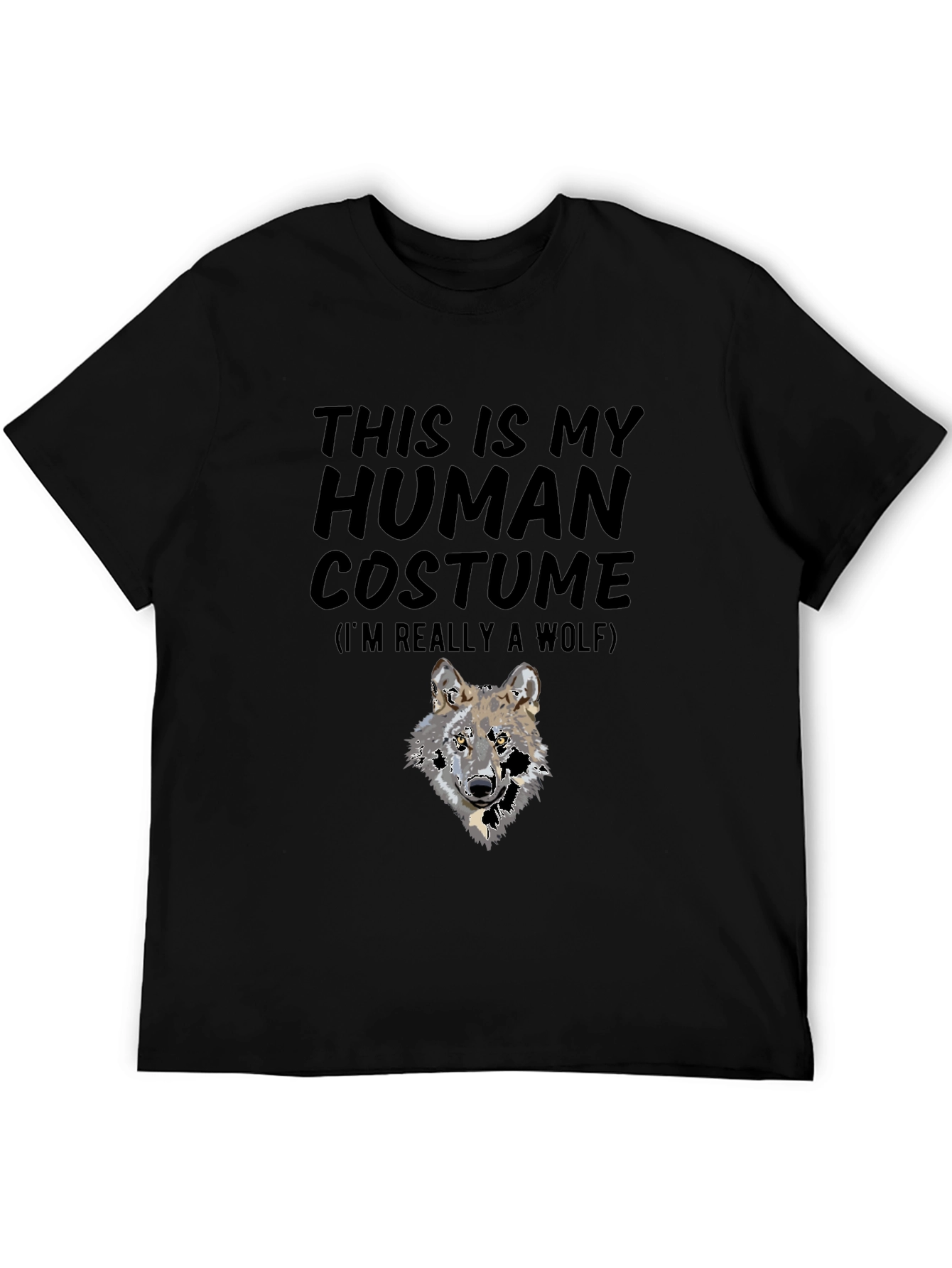 Wolf Human Costume Black T-Shirt