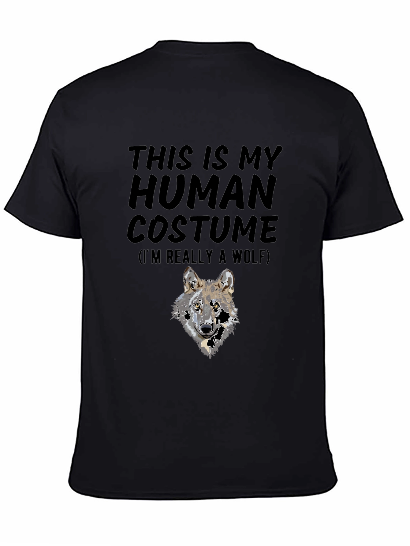 Wolf Human Costume Black T-Shirt